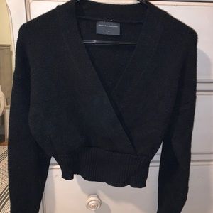 Black wrap sweater